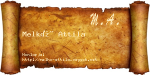 Melkó Attila névjegykártya